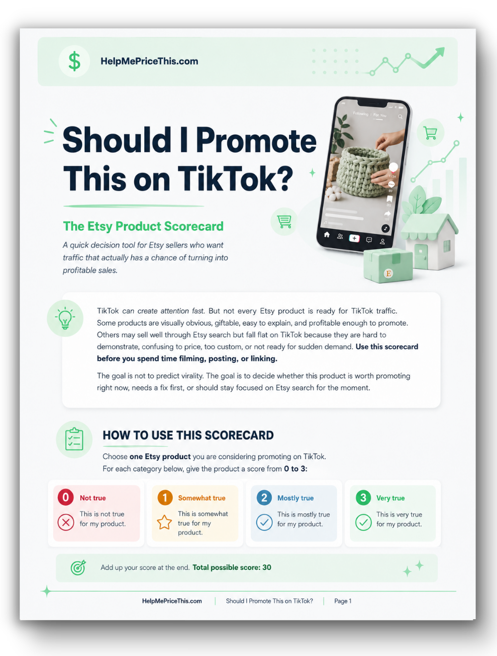 Free Etsy Product Scorecard cover